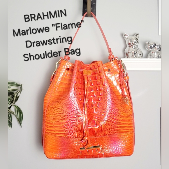 Brahmin Handbags - BRAHMIN Marlowe Flame Drawstring Shoulder Bag
